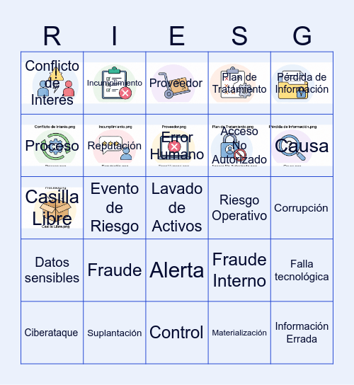 Bingo de Riesgos Bingo Card