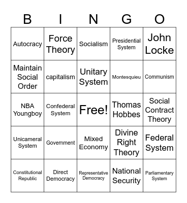 Unit 1 Topic 1 Official Bingo! Bingo Card