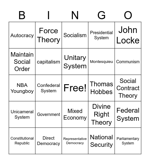Unit 1 Topic 1 Official Bingo! Bingo Card