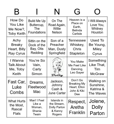 Distro Bingo- Dolly & Friends Bingo Card