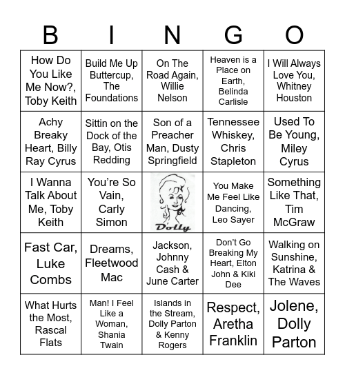 Distro Bingo- Dolly & Friends Bingo Card