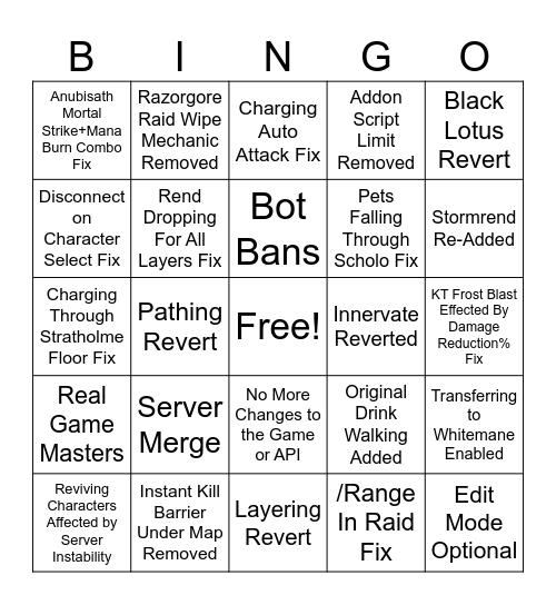 Hardcore Bingo Card