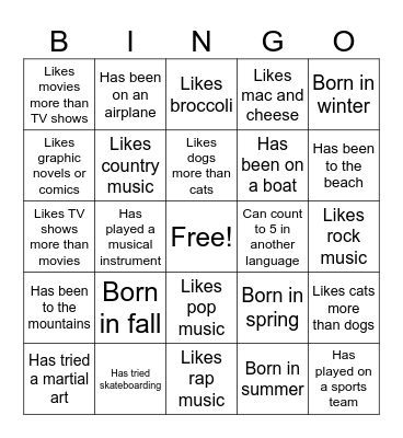 People File Bingo! Bingo Card