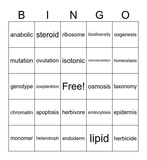 LOB Bingo Card