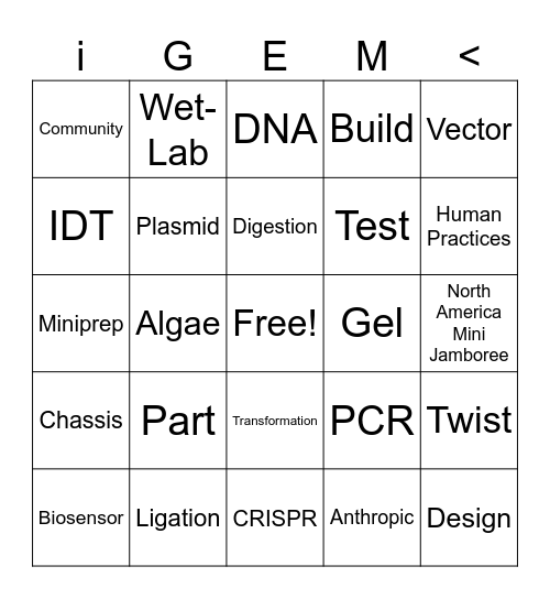 North America Mini Jamboree Bingo Card