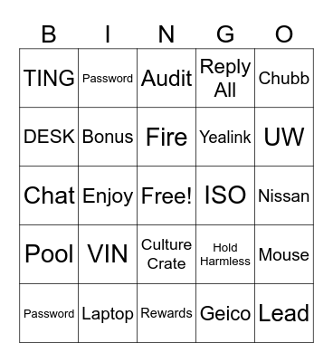 BTJ Lingo Bingo Card
