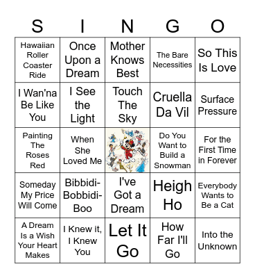 Old School vs New School: Disney Bingo Card
