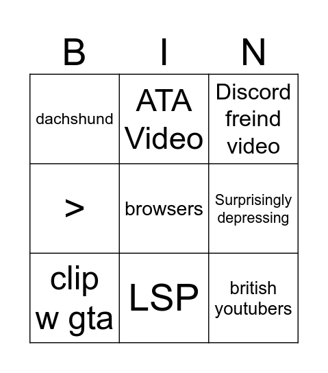 ben Bingo Card