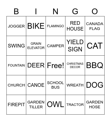BUS BINGO Card