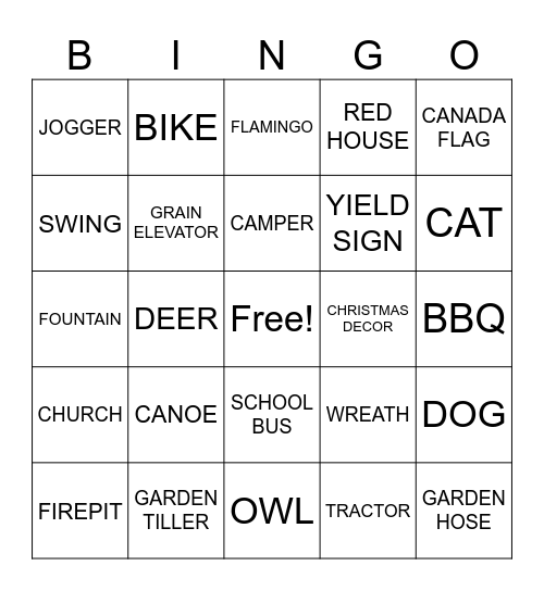BUS BINGO Card