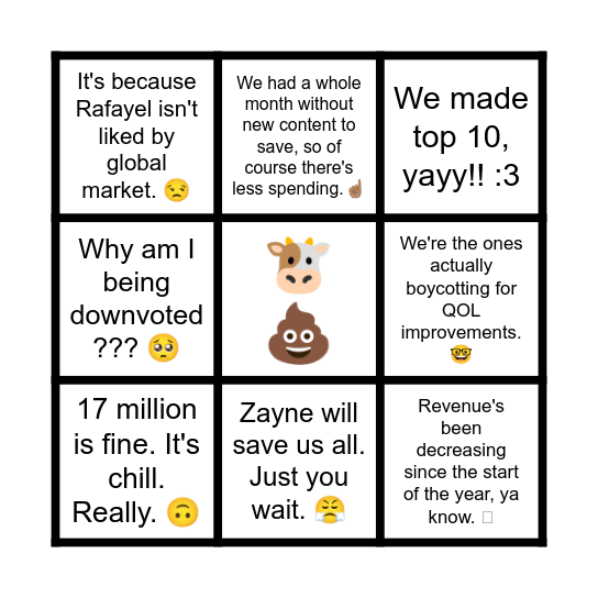 Antis coping Bingo! Bingo Card