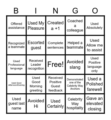 Elevated Language Bingo Card