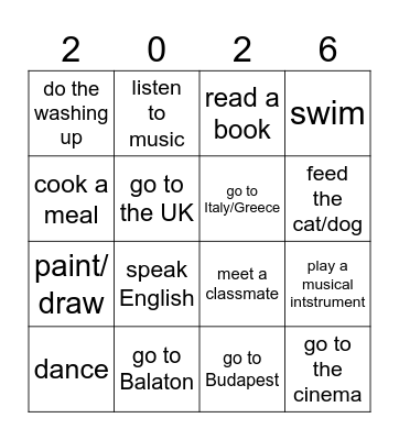 Summer Bingo Card