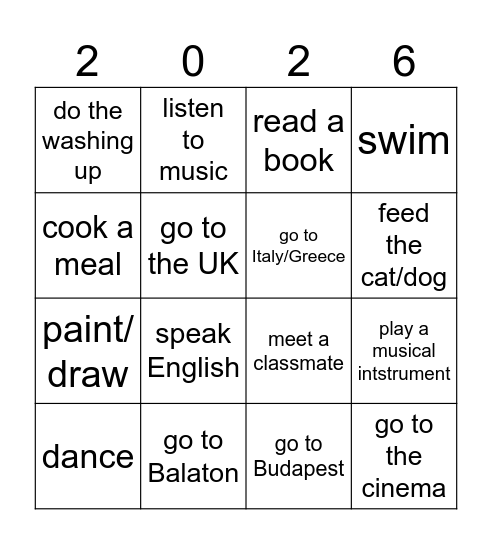 Summer Bingo Card