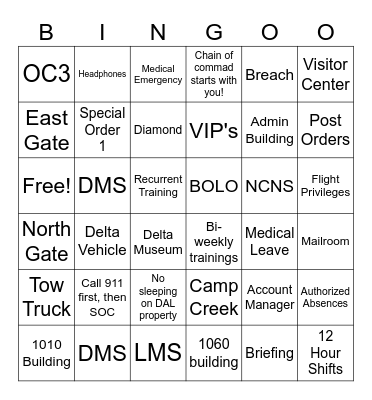 UNIFI Bingo Card