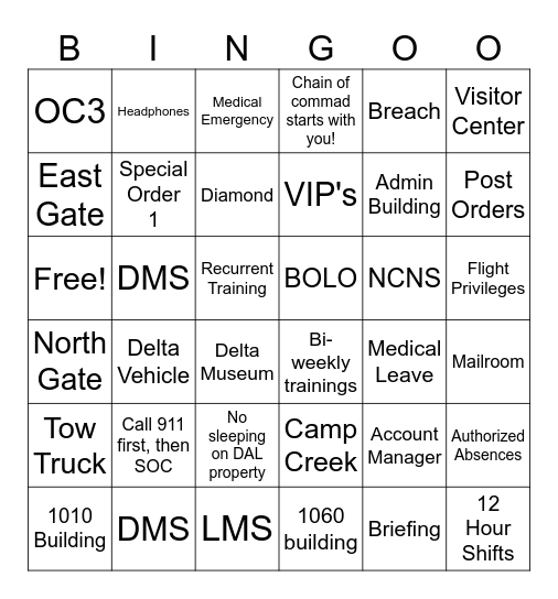 UNIFI Bingo Card