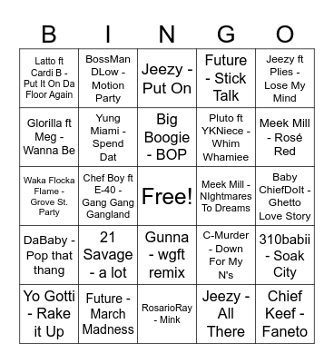 Music Bingo: Mean Mug Edition Bingo Card