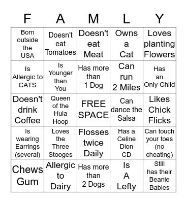 TRIFFLER REUNION Bingo Card