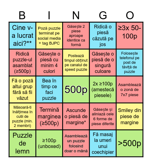 Puzzle Bingo! Bingo Card