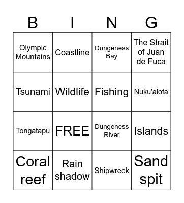 Live Drone Flight: The Dungeness Spit and Tongapatu Island Bingo Card