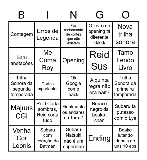 2 reais ou um livro misterioso? Bingo Card