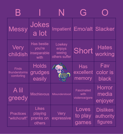 TAOHK&I Kinnies - Lloromannic Bingo Card