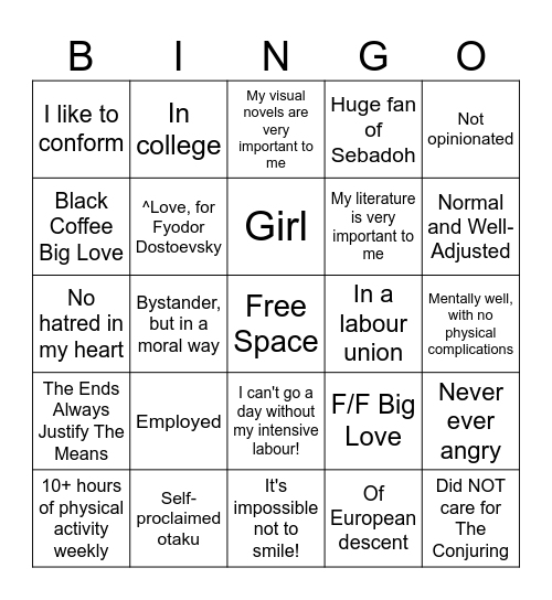 Pawi Bingo Card
