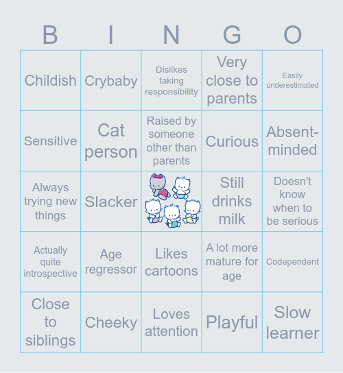 TAOHK&I Kinnies - Nya Ni Nyu Nye Nyon Bingo Card