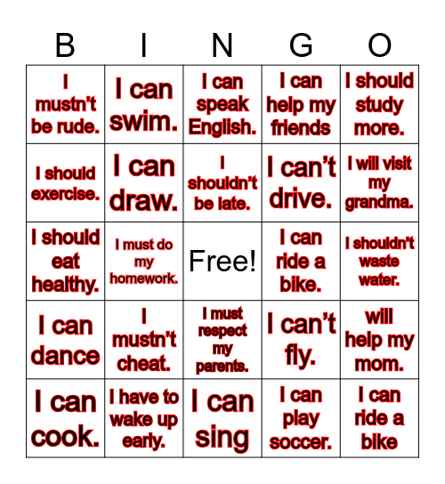 BINGO DE MATIAS Bingo Card