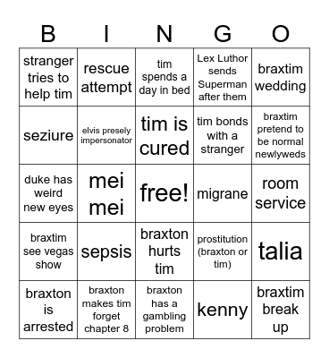 Vegas Arc Bingo Card