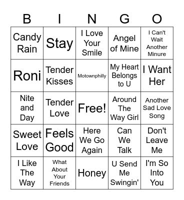 Early 90s R&B Jams Bingo Card