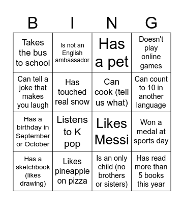 Find Someone Who... Bingo Card