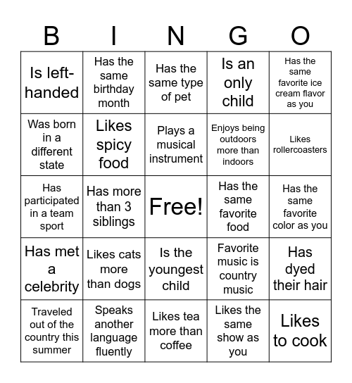Learning League FIG Bingo Card