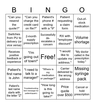 Central Wellness Division Bingo Card