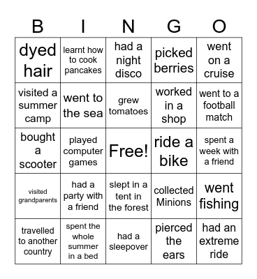 BACK TO SCHOOL Bingo Card