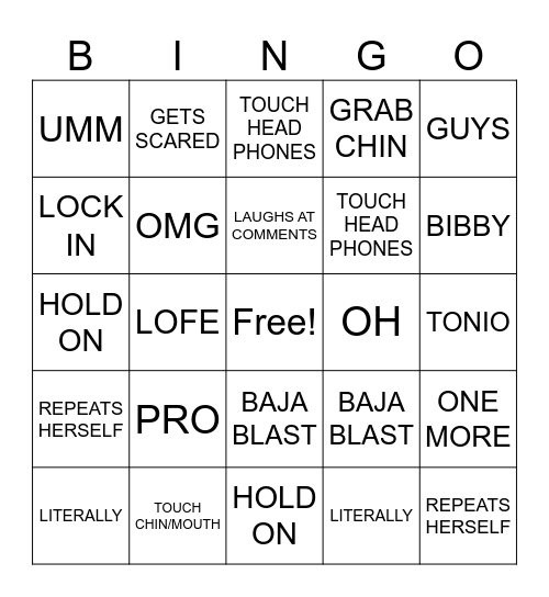 SHELBY BINGO Card