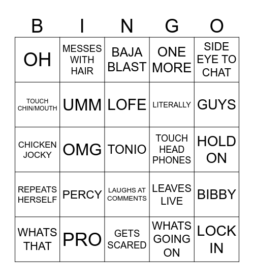 SHELBY BINGO Card