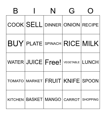 level 2 Bingo Card
