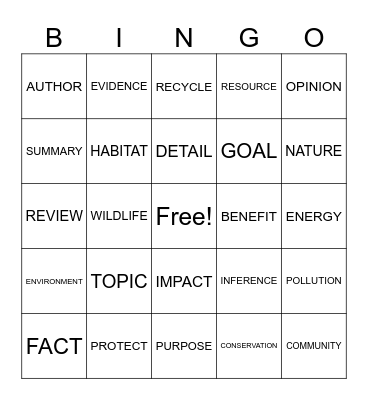 level 3 Bingo Card