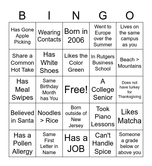 Bingo Prime Bingo Card