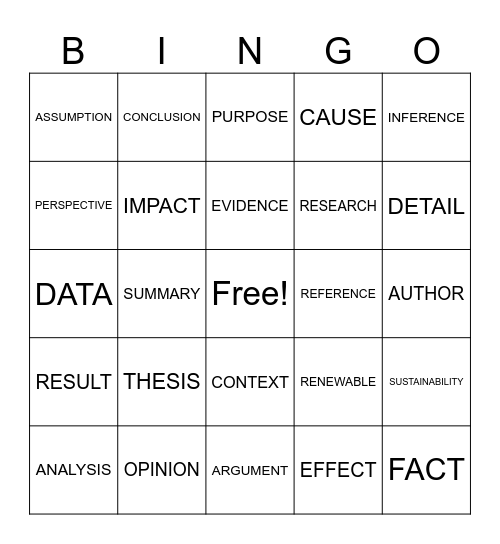 level 9 Bingo Card