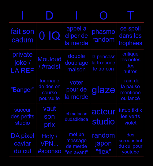 MR Bingo Card