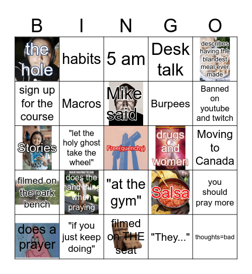 Sunday School Bingo Card