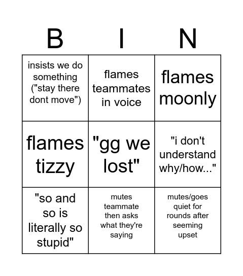 doom and gloom! c: Bingo Card