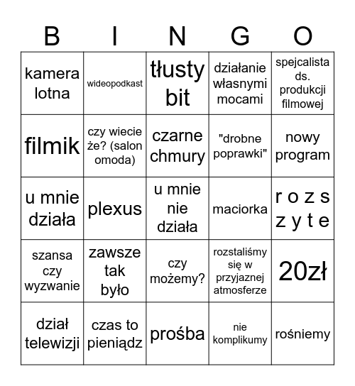 Inforowe bingo Card