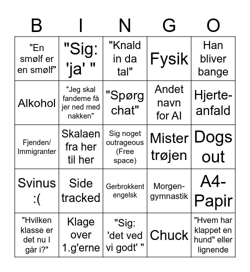 Morten Bingo Card