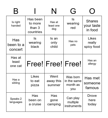 Icebreaker Bingo: Find Someone Who Bingo Card