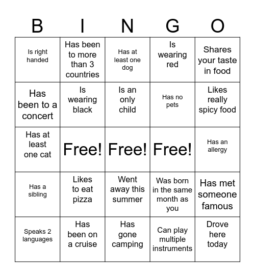 Icebreaker Bingo: Find Someone Who Bingo Card