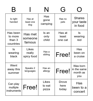 Icebreaker Bingo: Find Someone Who Bingo Card