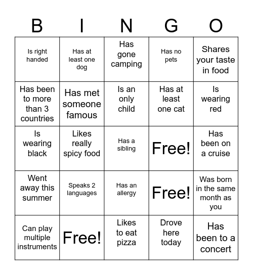 Icebreaker Bingo: Find Someone Who Bingo Card